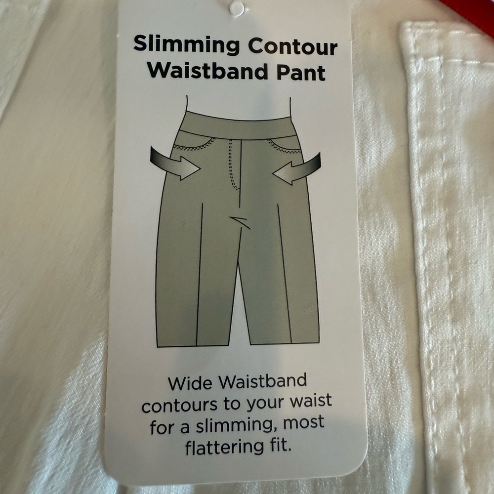 Ruby Rd Petite White Capri Pants Size 12P Slimming Contour Waistband NWT - Picture 4 of 7